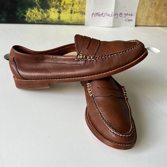 🇺🇸Weekjuns G.H. Bass & co handcrafted size 9.5M brown leather classic moccasins - Picture 6 of 16